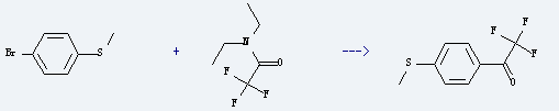 Acetamide,N,N-diethyl-2,2,2-trifluoro- is used to produce 2,2,2-Trifluoro-1-(4-methylsulfanylphenyl)ethanone by teaction with 1-Bromo-4-methylsulfanyl-benzene.